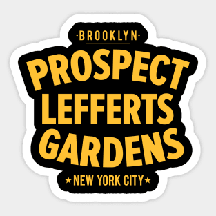 Prospect Lefferts Gardens Minimalist Design - Brooklyn, New York Sticker